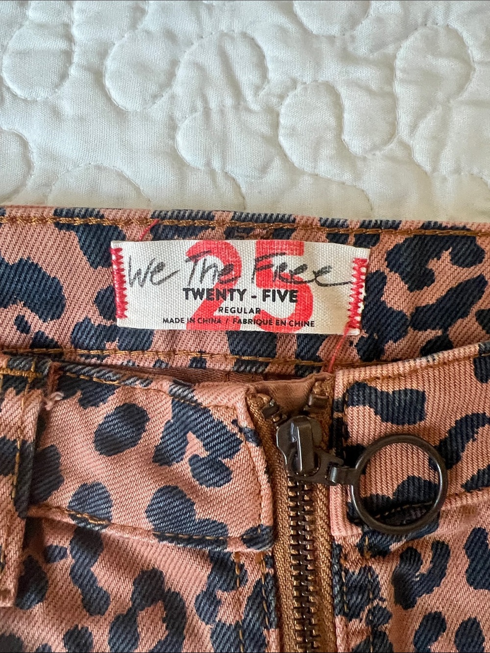 We The Free Brown & Black Leopard Zip-Front Mini Skirt 15 inches waist and 15 in - Picture 3 of 8